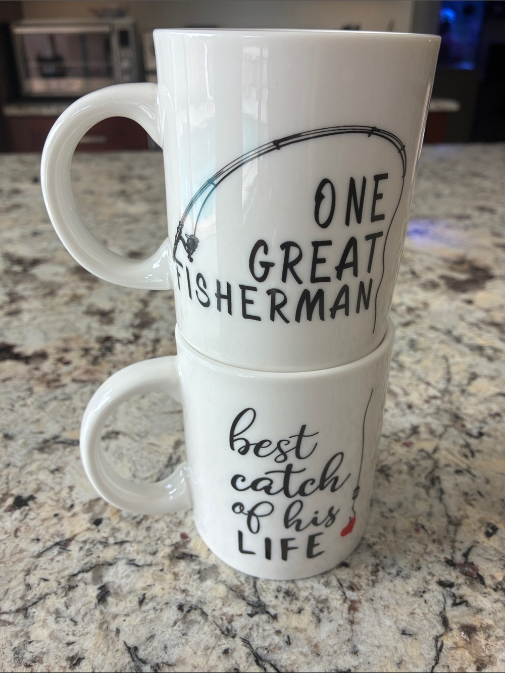 One Great Fisherman / Best Catch of His Life White Ceramic Coffee Mugs